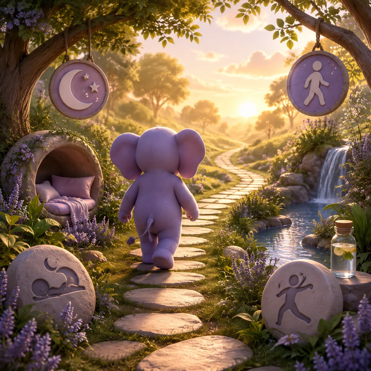 Elo companion walking a gentle healthy-habit path