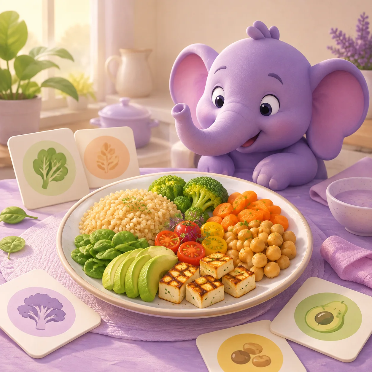 Colourful balanced meal with Elo companion